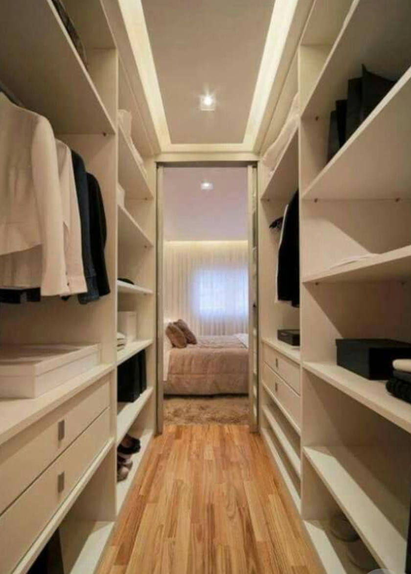 П-образная гардеробная комната в спальню Барнаул
