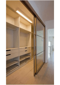 Линейная гардеробная комната с дверями купе Барнаул